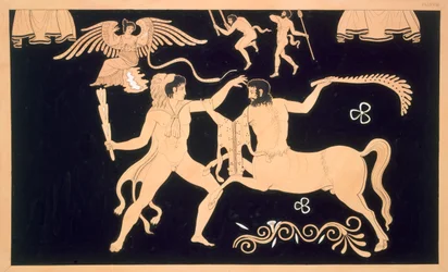 Ercole in combattimento con il centauro Chirone
