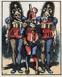 Storia del Dottor Pulcinella (Polichinelle). Incisione su legno di Imaging Pellerin - Epinal, sd. Fine XIX secolo