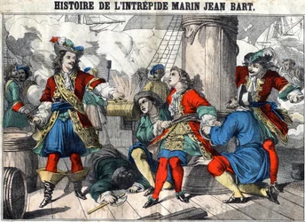 Storia del marinaio intrepido Jean Bart (1650-1702), corsaro francese. Immagine di Epinal della fine del XIX secolo