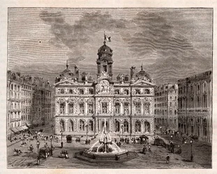 Hotel de Ville de Lyon - incisione in 