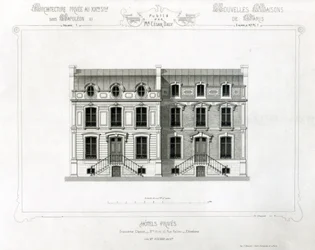 Hotel privati, 10 e 12 Rue Balzac, Parigi, da Architecture Privee au C19th