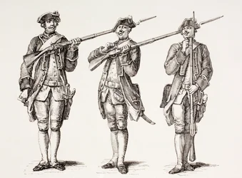 Come caricare un moschetto, da un libro di istruzioni francese del 1776, da 