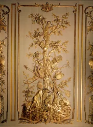 Scena di caccia, pannelli in legno originariamente dalla sala da pranzo dell