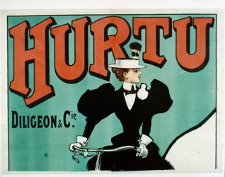Poster della Bicicletta Hurtu, solo la parte superiore, c.1899