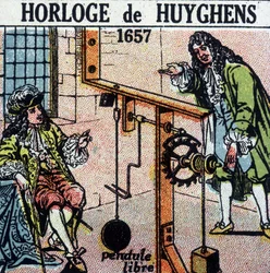 Orologio di Huyghens 1657 (pendolo libero) - incisione, inizio XX secolo