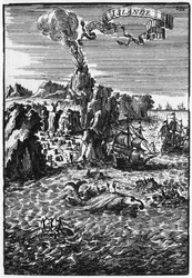 Islanda e pesca alla balena, illustrazione da Description de l