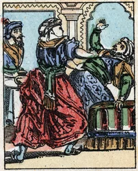 Illustrazione per Le Mille e una Notte. Ali-Baba. Incisione su legno di Imaging Pellerin - Epinal, fine XIX secolo.
