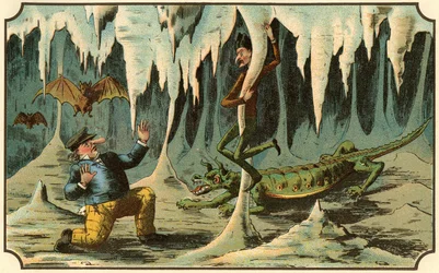 Illustrazione del libro "Viaggio nella luna prima del 1900" di A. de Ville-d