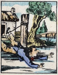 Illustrazione del racconto “Storia Veridica di Jeannot Serinet” Incisione su legno di Imagery Pellerin - Epinal, sd. Fine XIX secolo