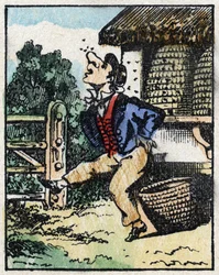 Illustrazione del racconto "Storia veridica di Jeannot Serinet". Incisione su legno di Imagery Pellerin - Epinal, fine XIX secolo