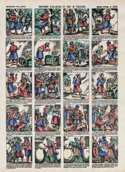 Immagini di Epinal dalla Casa Pellerin - circa 1913 - Illustrazione per le Mille e una notte. Storia di Alì Babà e i 40 ladroni