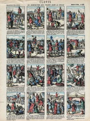 Immagini di Épinal della Casa Pellerin - circa 1913 - Clodoveo o dominazione dei Franchi in Gallia