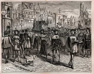 Nel 1318, il vescovo di Parigi convocò il clero della città per la traslazione delle reliquie di San Maglorio - Una processione iniziò lasciando la chiesa di San Maglorio in Rue Saint-Denis e passò per rue aux Ours, fino al cimitero di Saint-Nicolas-des-Ch