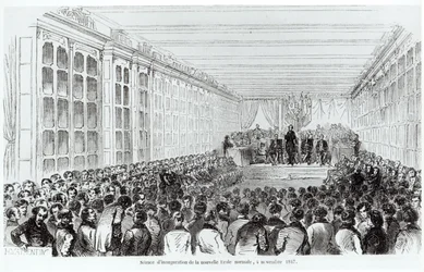 Inaugurazione della Ecole Normale Superieure a Parigi, da Les Tableaux de Paris di Texier, 1852