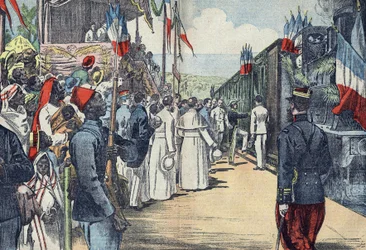 Inaugurazione della ferrovia che collega Thies a Kayes al Senegal, inizio del XX secolo