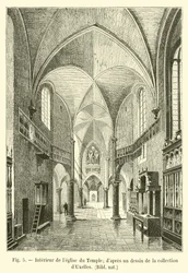 Interno della chiesa del Tempio; da un disegno della collezione d