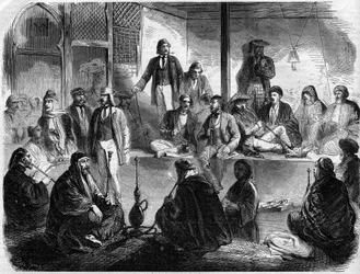 Interno di un caffè a Suez (Egitto)