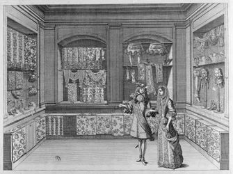 Interno di un negozio di merletti, 1678