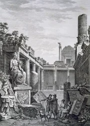 Interno delle Terme Romane, Nimes, da Antiquités de la France: Vol I, Monuments de Nimes