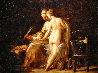 Interno con una signora al suo bagno, c.1800