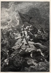 Guerre italiane - Battaglia di Fornovo - Lega di Venezia sconfitta dal re francese Carlo VIII - Prima guerra italiana - Battaglia di Fornovo (Italia) sotto Carlo VIII il 6 luglio