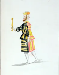 Costume di Giano per il Ballet de la Nuit di Jean-Baptise Lully (1632-87) danzato da Luigi XIV, 23 febbraio 1653