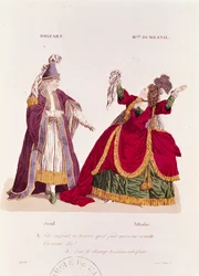 Jean-Baptiste Brizard nel ruolo di Joad e Mademoiselle Dumesnil come Athalie, scena da Atto V Scena 5 di 