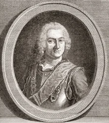 Jean-Baptiste François Desmarets, 1682-1762. Marchese di Maillebois. Maresciallo di Francia. Da Les Heures Libres pubblicato nel 1908