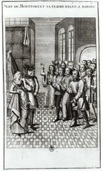 Jean de Bretagne (1293-1345) Conte di Montfort, e sua moglie accolti a Nantes
