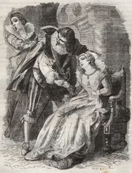 Saltando come un furioso, afferrando il duca per il cappotto... Regina di Francia Anna d