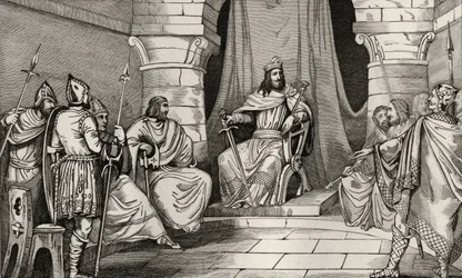 Re Cariberto (521-67) in consiglio con i magistrati, da 