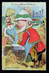 Re Edoardo VII (1841-1910) infastidito dal Kaiser Guglielmo II (1859-1941) da Les Guepes, c.1890