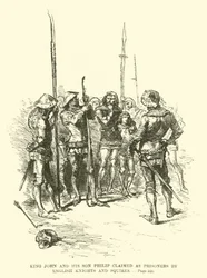 Re Giovanni e suo figlio Filippo reclamati come prigionieri da Cavalieri e Scudieri inglesi