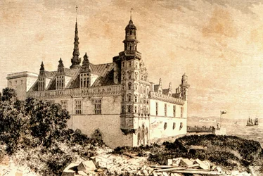 Castello di Kronborg, Hillerod, Danimarca, 1850, da La Tour du Monde, pubblicato a Parigi, 1860