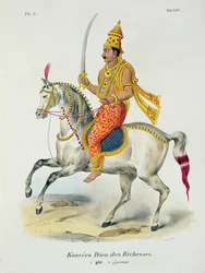 Kubera il dio della ricchezza, inciso da C. de Motte (1785-1836)