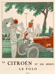 La Citroen e la Polo sportiva, 1914 circa (litografia a colori)