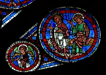 Giudizio Universale: due apostoli e un angelo
