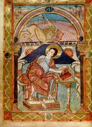 Lat 8850 f.81v San Marco, francese, dalla Scuola di Corte di Carlo Magno