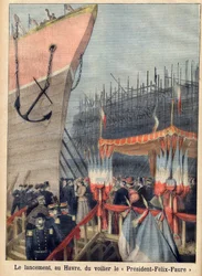 Varo a Le Havre della barca a vela "Presidente Felix-Faure". "Le petit Journal"