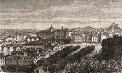 Laval - Mayenne - Paesi della Loira - incisione in 