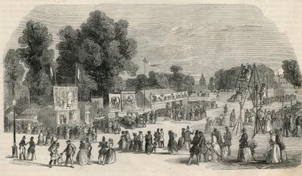 Le Carre Marigny a giugno 1848 a Parigi - Incisione in "Tableau-de-Paris" di Edmond Texier 1852