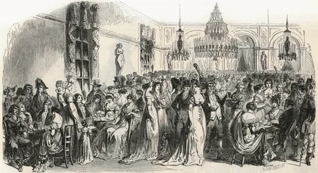 Le Grand Salon del caffè Frascati a Parigi nel XIX secolo - Incisione in "Tableau-de-Paris" di Edmond Texier 1852