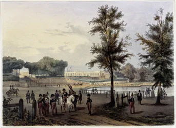 Le Grand Trianon a Versailles - in "Promenade dans Paris et ses environs", disegnato da Jacottet e Benoist, c. 1840