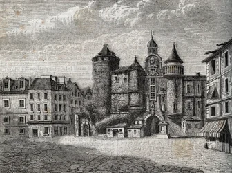 Le Vieux Paris - le Grand Chatelet - Incisione in "Storia fisica, civile e morale di Parigi: dai tempi storici più antichi ai giorni nostri" di Jacques Antoine Dulaure
