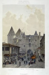 Le grand Chatelet par la rue St Denis nel 1800 - in "Paris attraverso i secoli: il tempio e la rue Royale", fine XIX secolo