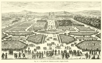Il giardino delle Tuileries nel 1680; secondo Perelle