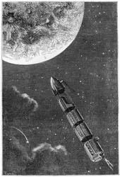 Partenza per la Luna, illustrazione da Dalla Terra alla Luna di Jules Verne, Parigi, Hetzel, pubblicato nel 1865
