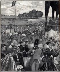 Le corse di Lione - dopo il gran premio - incisione in "Le Progres illustré" del 1895