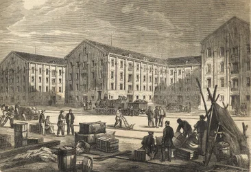 I moli di Rouen nel 1866 - Incisione
