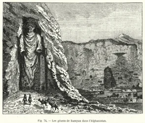 I giganti di Bamiyan in Afghanistan (incisione)